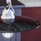 Lampa wisząca wzloty i upadki z białej ceramiki i czarnego metalu - moc Viadurini