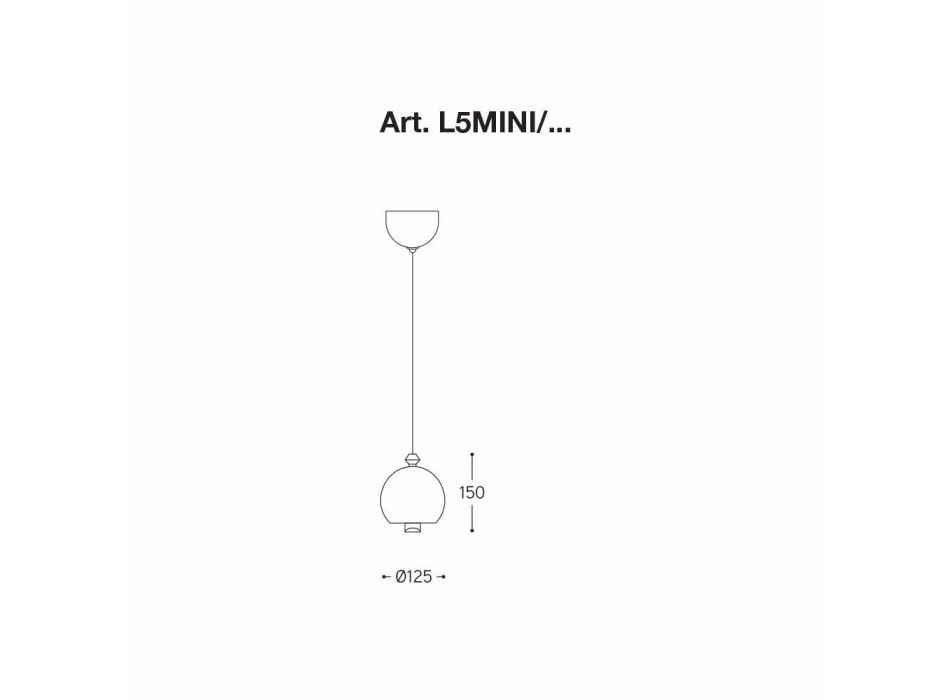 Nowoczesna lampa wisząca z ceramiki Made in Italy - Lustrini L5 Aldo Berrnardi Viadurini