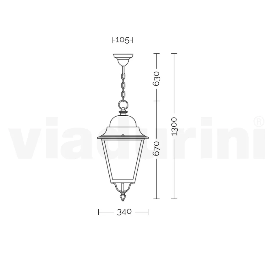 Zewnętrzna lampa wisząca z aluminium i szkła Made in Italy - Bonaria Viadurini