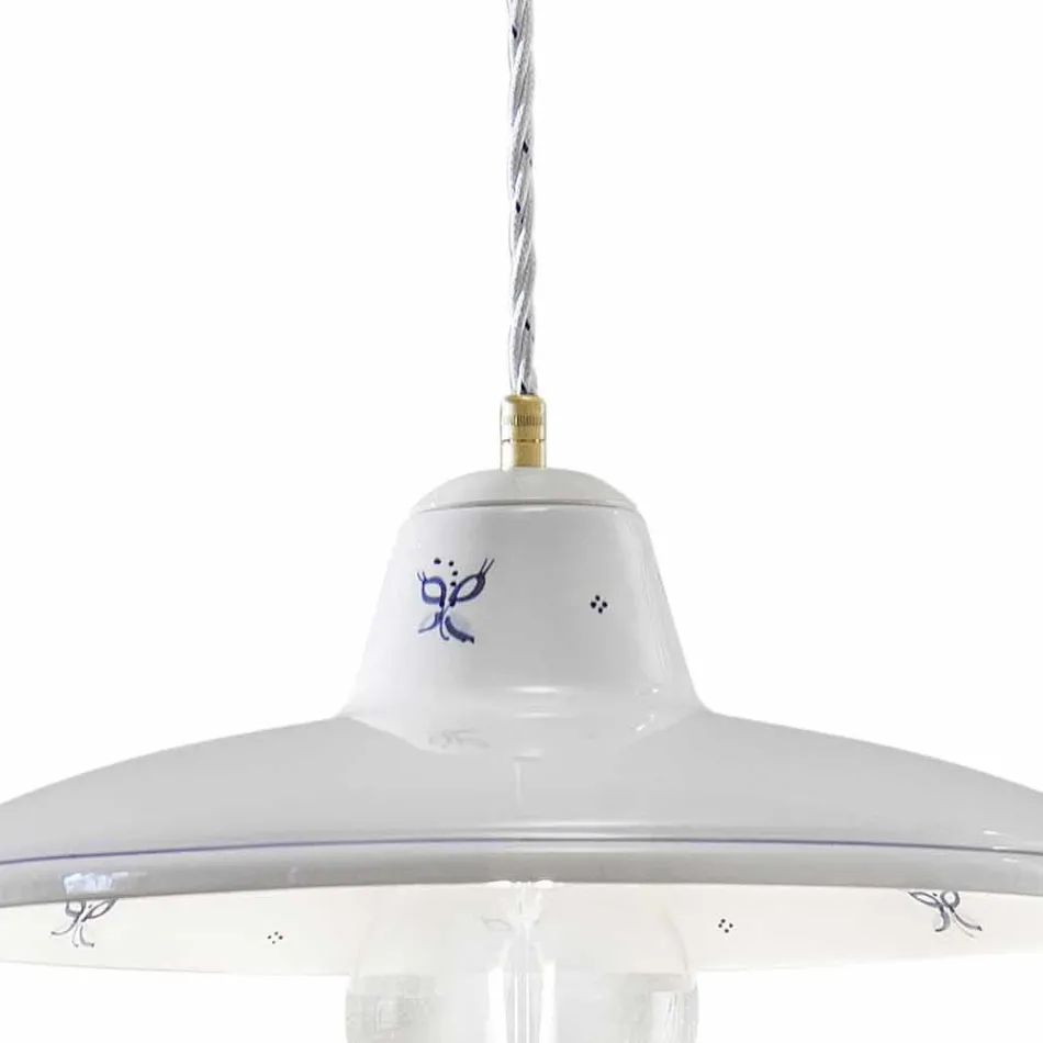 Lampa wisząca w rzemieślniczych ceramicznych dekoracjach ręcznych w stylu vintage - Como Viadurini
