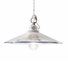 Lampa wisząca z ręcznie malowanej ceramiki i żelaza w 3 rozmiarach - Asti Viadurini