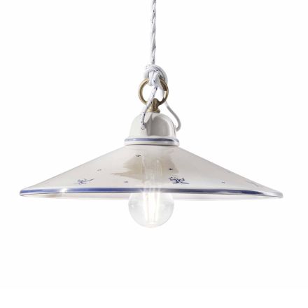 Lampa wisząca z ręcznie malowanej ceramiki i żelaza w 3 rozmiarach - Asti Viadurini