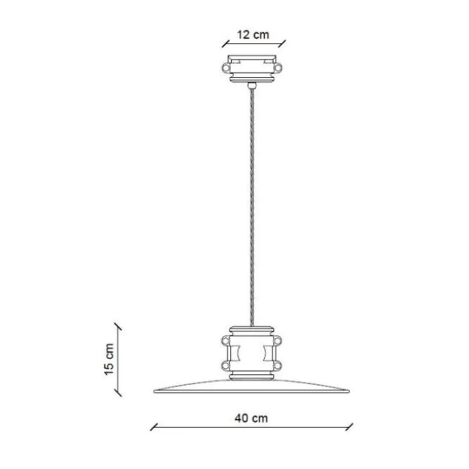 Lampa wisząca z żelaza i ceramiki przemysłowej ręcznie robionej - Urban Viadurini
