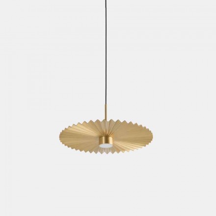 Lampa wisząca z plisowanego naturalnego mosiądzu 3 rozmiary - Pliè autorstwa Il Fanale Viadurini