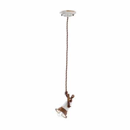 regulowany ceramiczny lampa wisząca i metalu Alayna Ferroluce Viadurini