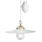 Lampa wisząca Ups and Down z żelaza i błyszczącej ceramiki 2 rozmiary - Asti Viadurini