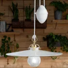 Lampa wisząca Ups and Down z żelaza i błyszczącej ceramiki 2 rozmiary - Asti Viadurini