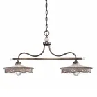 Zabytkowa lampa wisząca 2 światła z ręcznie robionej ceramiki żelaznej - Alessandria Viadurini