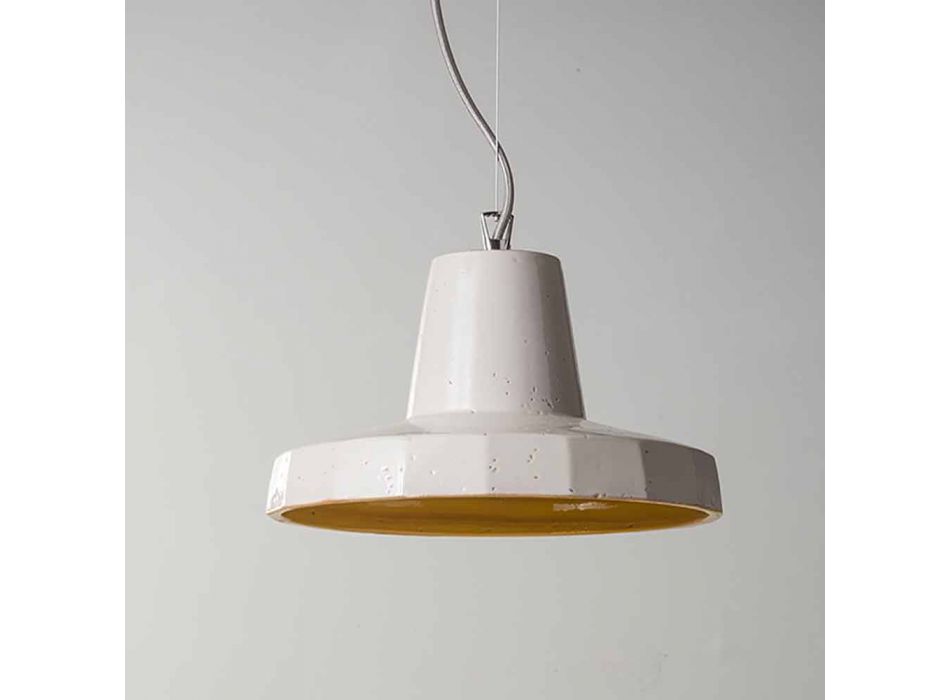 Lampa podwieszana 30 cm, z mosiądzu i majoliki toskańskiej, Rossi Toscot