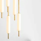 Lampa wisząca z 1, 3 lub 6 światłami w mosiądzu Nowoczesny design - Typha od Il Fanale Viadurini