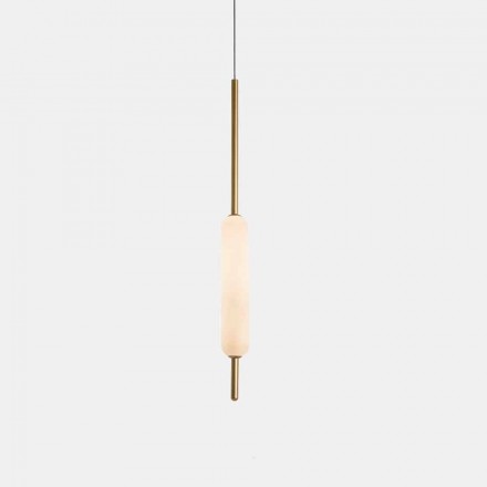 Lampa wisząca z 1, 3 lub 6 światłami w mosiądzu Nowoczesny design - Typha od Il Fanale Viadurini