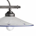 Lampa wisząca z 2 światłami w ręcznie malowanym ceramicznym i żelaznym designie - Asti Viadurini