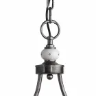 Lampa wisząca z 2 światłami w ręcznie malowanym ceramicznym i żelaznym designie - Asti Viadurini