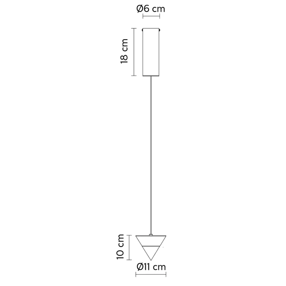 Lampa wisząca z czarnego drutu aluminiowego i dużego stożka - Mercado Viadurini