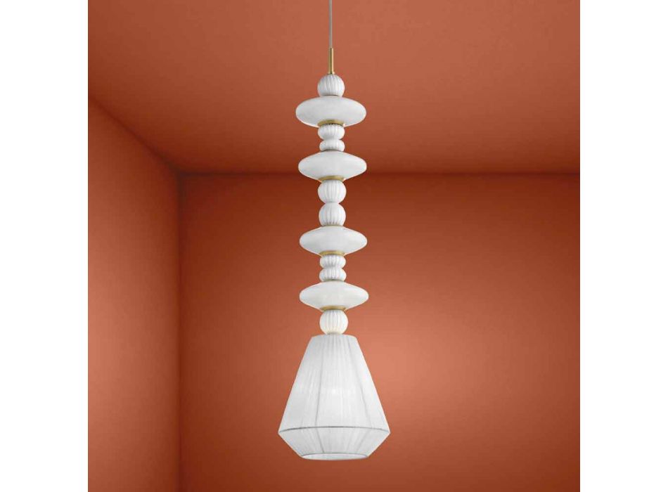 Ręcznie wykonana lampa wisząca ze szkła weneckiego, Made in Italy - Amilia Viadurini