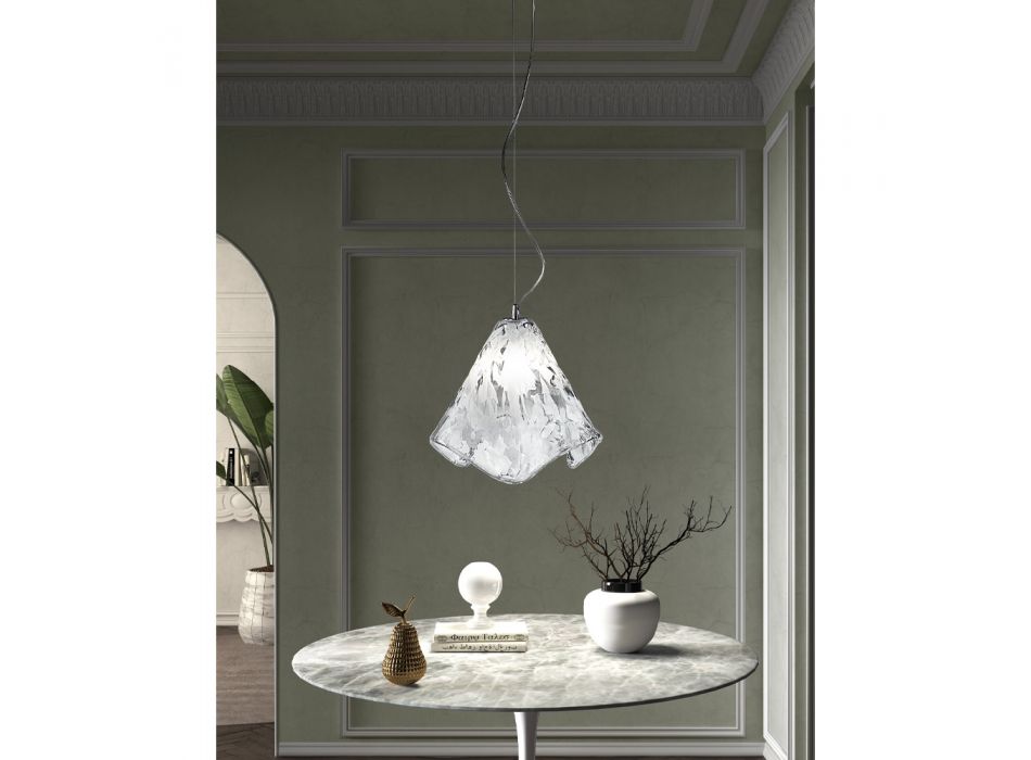 Ręcznie wykonana lampa wisząca z dmuchanego szkła weneckiego 35 46 cm - Mary Viadurini