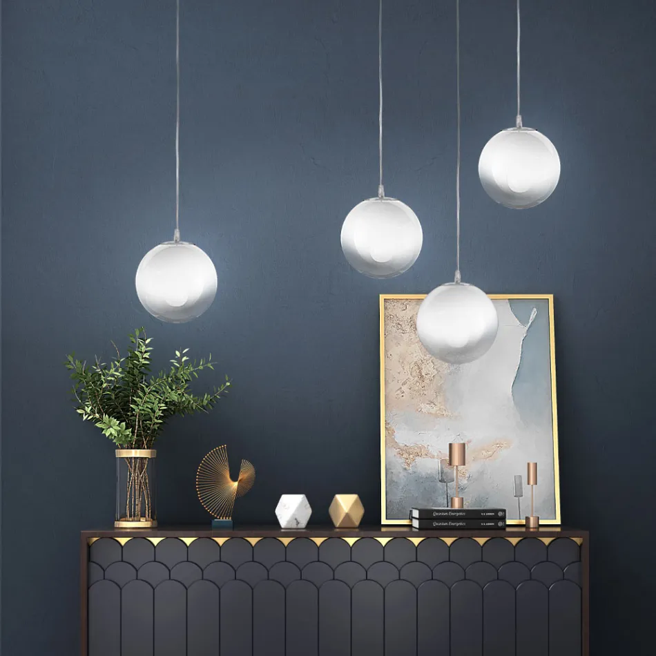 Ręcznie wykonana lampa wisząca z dmuchanego szkła weneckiego - Nova Viadurini