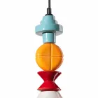 Żółta lub zielona retro ceramiczna lampa wisząca Made in Italy - Ferroluce Lariat Viadurini
