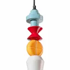 Żółta lub zielona retro ceramiczna lampa wisząca Made in Italy - Ferroluce Lariat Viadurini