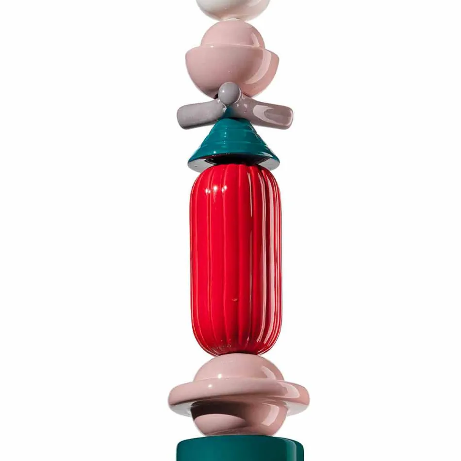 Żółta lub zielona retro ceramiczna lampa wisząca Made in Italy - Ferroluce Lariat Viadurini