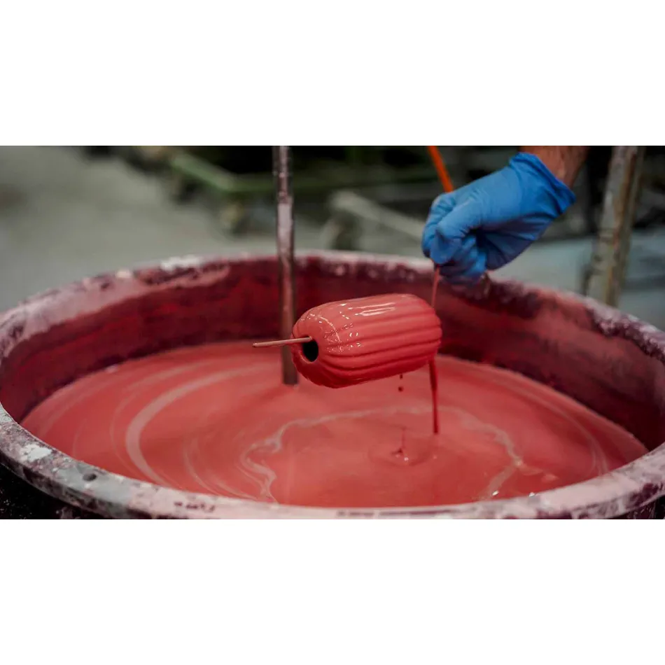 Żółta lub zielona retro ceramiczna lampa wisząca Made in Italy - Ferroluce Lariat Viadurini