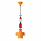 Żółta lub zielona retro ceramiczna lampa wisząca Made in Italy - Ferroluce Lariat Viadurini