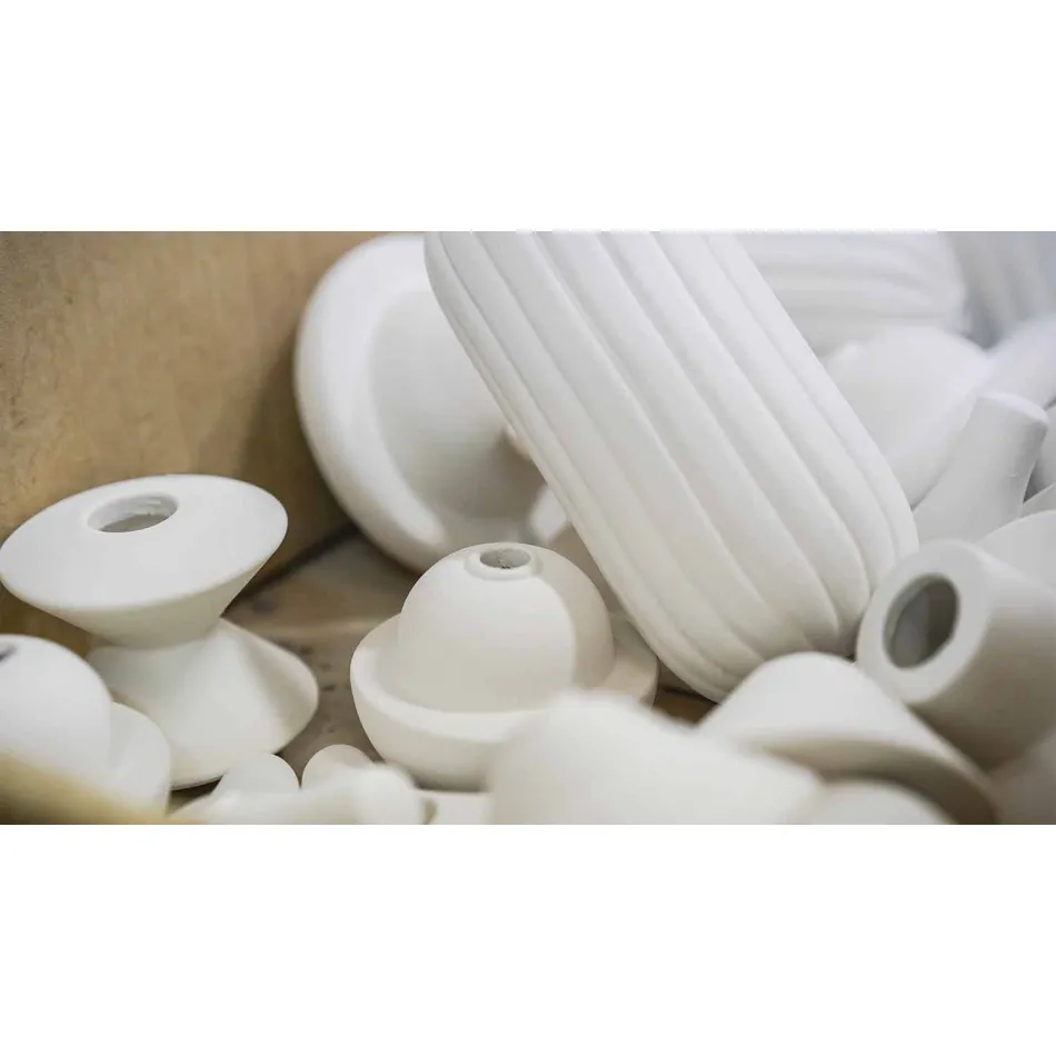 Żółta lub zielona retro ceramiczna lampa wisząca Made in Italy - Ferroluce Lariat Viadurini