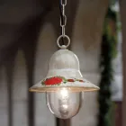 Zewnętrzna lampa wisząca z ręcznie malowanego białego aluminium - Imperia Viadurini