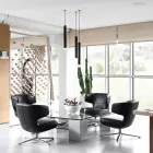 Lampa wisząca wpuszczana z białego lub czarnego aluminium, 2 sztuki - Rebolla Viadurini