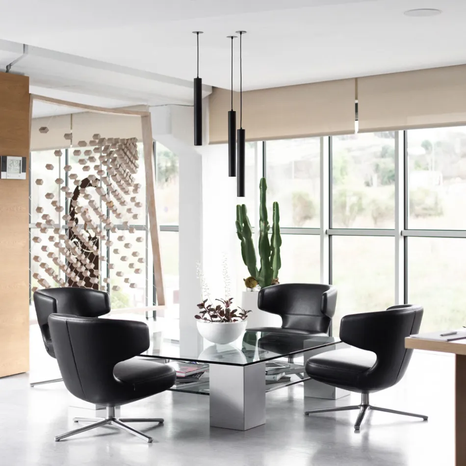 Lampa wisząca wpuszczana z białego lub czarnego aluminium, 2 sztuki - Rebolla Viadurini