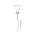 Lampa wisząca wpuszczana z białego lub czarnego aluminium, 2 sztuki - Rebolla Viadurini