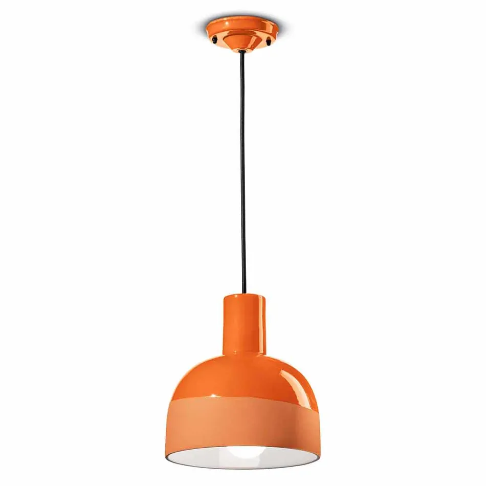 Lampa wisząca w stylu retro w ceramice Made in Italy - Ferroluce Caxixi Viadurini