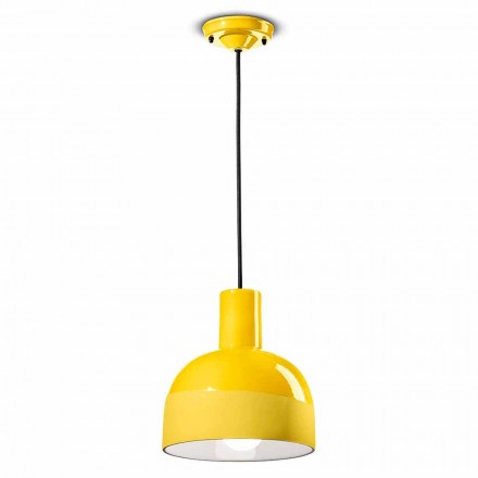 Lampa wisząca w stylu retro w ceramice Made in Italy - Ferroluce Caxixi Viadurini