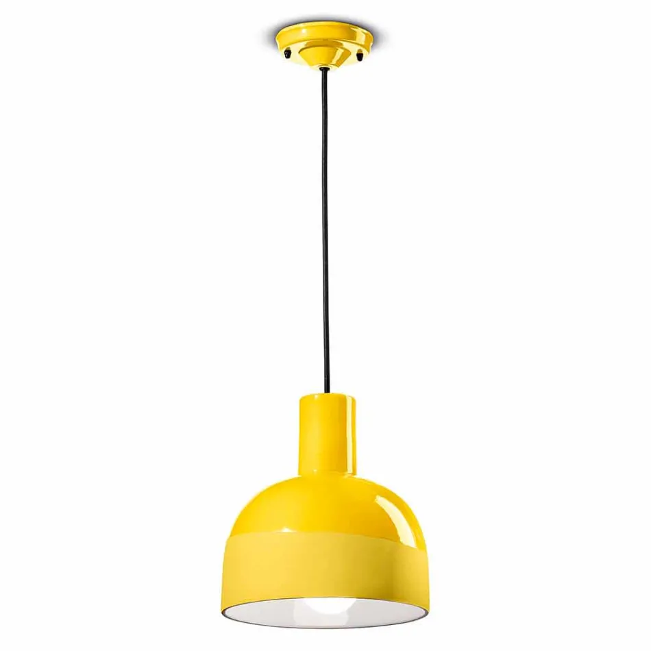 Lampa wisząca w stylu retro w ceramice Made in Italy - Ferroluce Caxixi Viadurini
