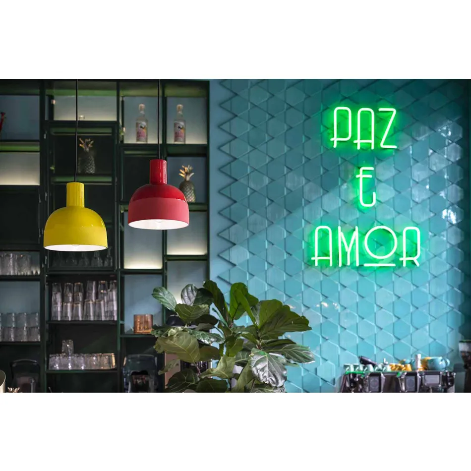 Lampa wisząca w stylu retro w ceramice Made in Italy - Ferroluce Caxixi Viadurini