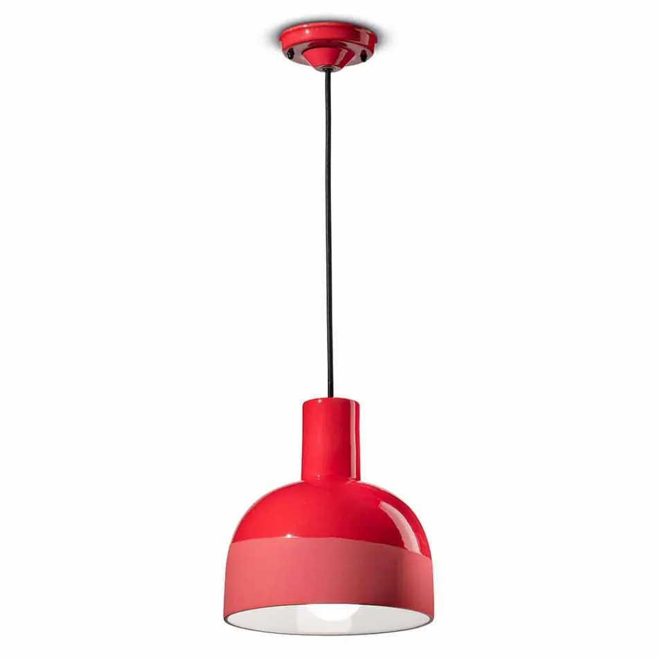 Lampa wisząca w stylu retro w ceramice Made in Italy - Ferroluce Caxixi Viadurini