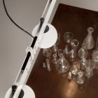 Lampa wisząca z białego aluminium ze szklanymi kulami i reflektorami - Exodus Viadurini