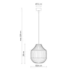 Okrągła lampa wisząca z białego filigranowego szkła - przyczepa kempingowa Viadurini