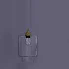 Zaprojektuj lampę wiszącą z metalu i przezroczystego szkła Made in Italy - Clizia Viadurini