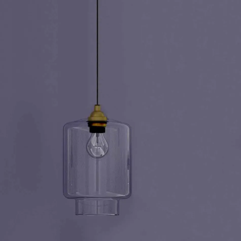 Zaprojektuj lampę wiszącą z metalu i przezroczystego szkła Made in Italy - Clizia Viadurini