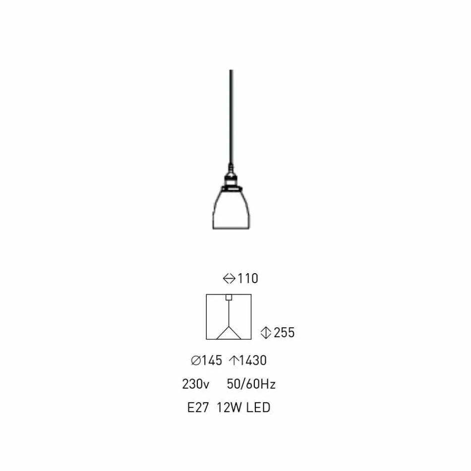 Zaprojektuj lampę wiszącą z metalu i przezroczystego szkła Made in Italy - Clizia Viadurini