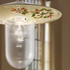 Zewnętrzna lampa wisząca z aluminium ręcznie malowane kwiaty - Genoa Viadurini