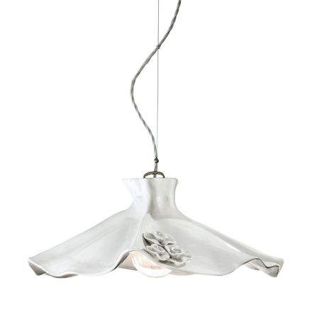 Ręcznie robiona lampa wisząca z błyszczącej ceramiki i róż 2 rozmiary - Lecco Viadurini