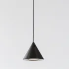 Lampa wisząca Czarny aluminiowy stożek z drutu Mały minimalistyczny design - Mercado Viadurini