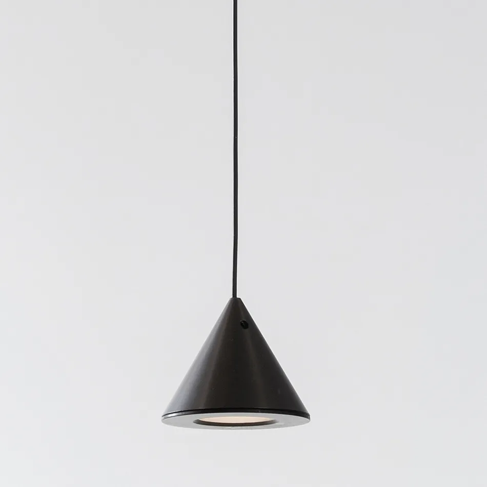 Lampa wisząca Czarny aluminiowy stożek z drutu Mały minimalistyczny design - Mercado Viadurini