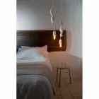 Lampa wisząca z matowej białej ceramiki z wiewiórką i żołędziem - wiewiórka Viadurini