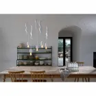 Lampa wisząca z matowej białej ceramiki z wiewiórką i żołędziem - wiewiórka Viadurini