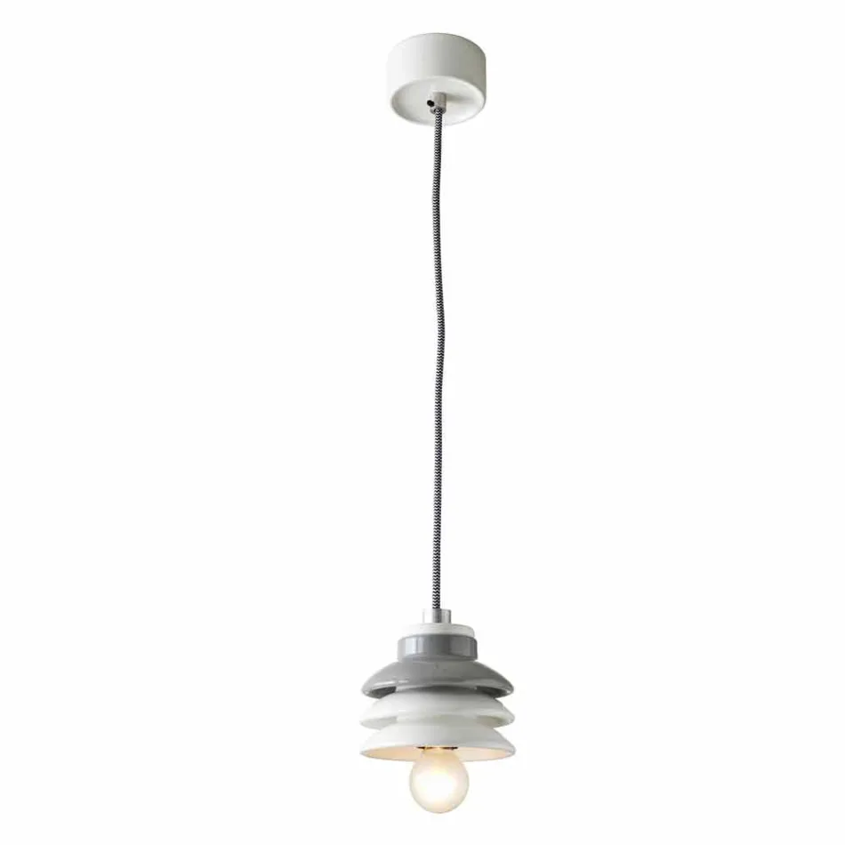 Lampa wisząca w ceramice i nowoczesne aluminium wykonane we Włoszech w Azji Viadurini
