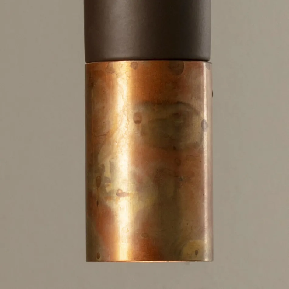 Lampa wisząca z ceramiki i miedzi ręcznie robiona we Włoszech - Toscot Match Viadurini