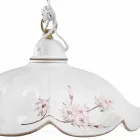 Lampa wisząca z żelaza i ręcznie dekorowanej falistej ceramiki - Belluno Viadurini